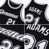 Custom NBA Black White-Silver Gray Round Neck Rib-Knit Basketball Jersey