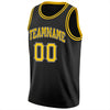 Custom NBA Black Gold-White Round Neck Rib-Knit Basketball Jersey