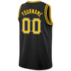 Custom NBA Black Gold-White Round Neck Rib-Knit Basketball Jersey