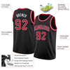 Custom NBA Black Red-White Round Neck Rib-Knit Basketball Jersey