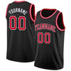 Custom NBA Black Red-White Round Neck Rib-Knit Basketball Jersey