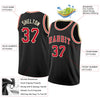 Custom NBA Black Red-Cream Round Neck Rib-Knit Basketball Jersey