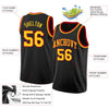 Custom NBA Black Gold-Red Round Neck Rib-Knit Basketball Jersey