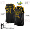 Custom NBA Black Black-Gold Round Neck Rib-Knit Basketball Jersey