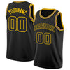 Custom NBA Black Black-Gold Round Neck Rib-Knit Basketball Jersey