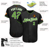 Custom Black Neon Green-White Authentic Baseball Jersey