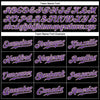 Custom Black White Pinstripe Purple-White Authentic Baseball Jersey