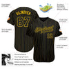 Custom Black Gold Pinstripe Black-Gold Authentic Baseball Jersey