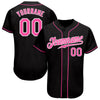 Custom Black Pink-White Authentic Baseball Jersey