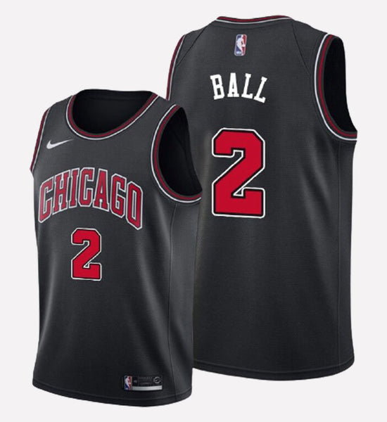 men's Chicago Bulls #2 Lonzo Ball stitched jersey