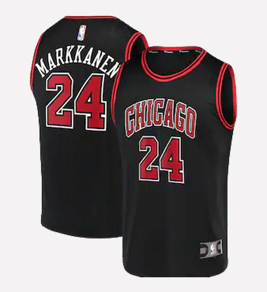 Men's Chicago Bulls #24 Lauri Markkanen stitched jersey