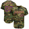 Custom Camo Purple-Gold Authentic Salute To Service Baseball Jersey