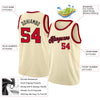 Custom NBA Cream Red-Black Round Neck Rib-Knit Basketball Jersey