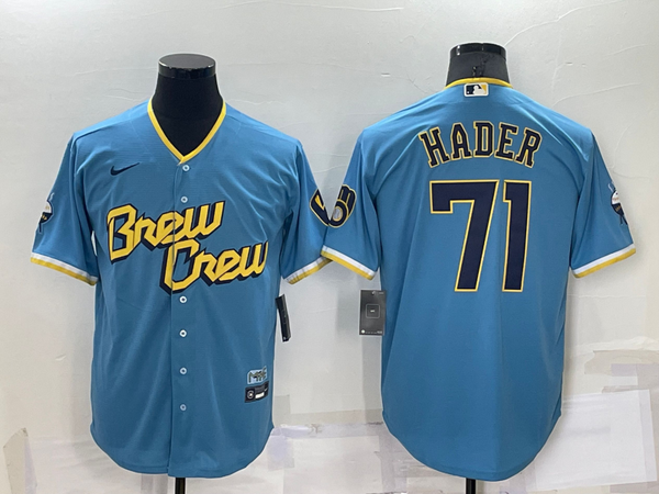 Men's Milwaukee Brewers Josh Hader Powder Blue 2022 City Connect Replica Player Jersey