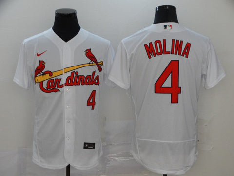 Men's Yadier Molina St. Louis Cardinals Player White Jersey -Flex Base