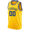 Custom Gold NBA  Royal-White Round Neck Rib-Knit Basketball Jersey