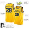 Custom Gold NBA  Royal-White Round Neck Rib-Knit Basketball Jersey