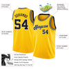 Custom NBA Gold Black-White Round Neck Rib-Knit Basketball Jersey