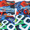 Custom Graffiti Geometric Pattern White-Aqua 3D Authentic Baseball Jersey