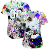 Custom Splashes Graffiti Pattern White-Light Blue 3D Authentic Baseball Jersey