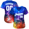 Custom Galactic White-Light Blue 3D Authentic Baseball Jersey