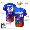 Custom Galactic White-Light Blue 3D Authentic Baseball Jersey