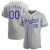 Custom Gray Royal-White Authentic Baseball Jersey