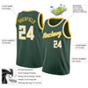 Custom NBA Hunter Green White-Gold Authentic Throwback Basketball Jersey