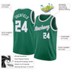 Custom NBA Kelly Green White-Silver Gray Round Neck Rib-Knit Basketball Jersey