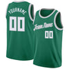 Custom NBA Kelly Green White-Silver Gray Round Neck Rib-Knit Basketball Jersey