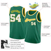 Custom NBA Kelly Green White-Gold Round Neck Rib-Knit Basketball Jersey