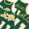 Custom NBA Kelly Green White-Gold Round Neck Rib-Knit Basketball Jersey