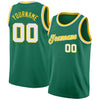 Custom NBA Kelly Green White-Gold Round Neck Rib-Knit Basketball Jersey
