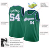 Custom NBA Kelly Green White-Royal Round Neck Rib-Knit Basketball Jersey