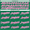Custom Kelly Green Pink-White Authentic Baseball Jersey