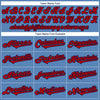Custom Light Blue Red-Navy Authentic Throwback Rib-Knit Baseball Jersey Shirt
