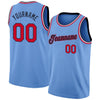 Custom NBA Light Blue Red-Navy Round Neck Rib-Knit Basketball Jersey