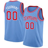Custom NBA Light Blue Red-White Round Neck Rib-Knit Basketball Jersey