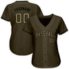 Custom Olive Camo-Black Authentic Salute To Service Baseball Jersey