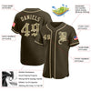 Custom Olive Camo-Khaki Authentic American Flag Fashion Salute To Service Baseball Jersey