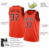 Custom NBA Orange Black-White Round Neck Rib-Knit Basketball Jersey