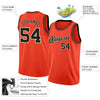 Custom NBA Orange Black-Cream Round Neck Rib-Knit Basketball Jersey
