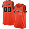 Custom NBA Orange Black-Cream Round Neck Rib-Knit Basketball Jersey