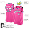 Custom NBA Pink White-Light Blue Round Neck Rib-Knit Basketball Jersey