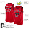 Custom NBA Red Black-White Round Neck Rib-Knit Basketball Jersey