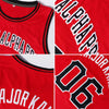 Custom NBA Red Black-White Round Neck Rib-Knit Basketball Jersey