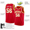 Custom NBA Red White-Gold Round Neck Rib-Knit Basketball Jersey