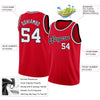 Custom NBA Red White-Black Round Neck Rib-Knit Basketball Jersey