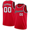 Custom NBA Red White-Black Round Neck Rib-Knit Basketball Jersey