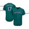 Custom Aqua Gray-Navy Baseball Jersey